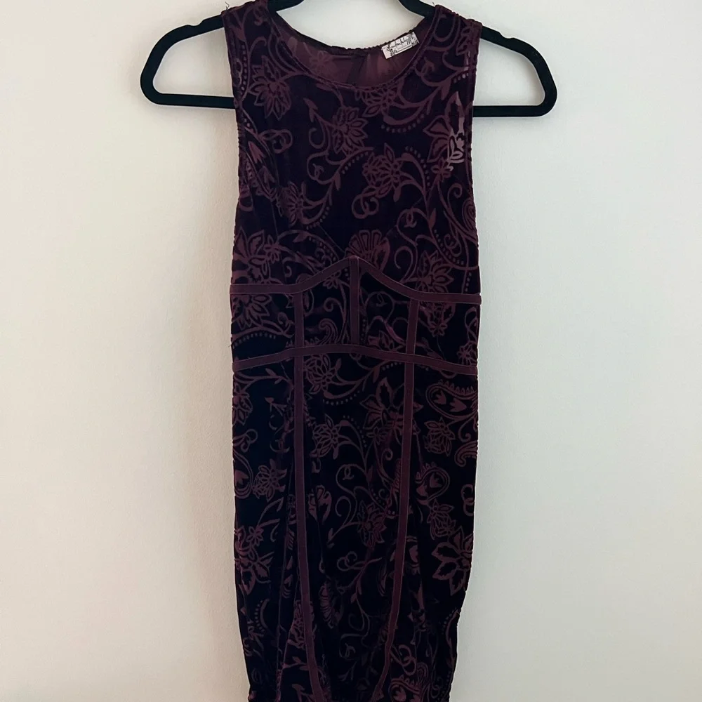 Free People Intimately Burnout Babe Purple Velvet Mini Dress - Picture 4 of 9